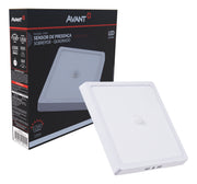 Painel Led Pop Sensor 21cm 18w 6500k Sob Quadrado Br Avant 127/220v Branco