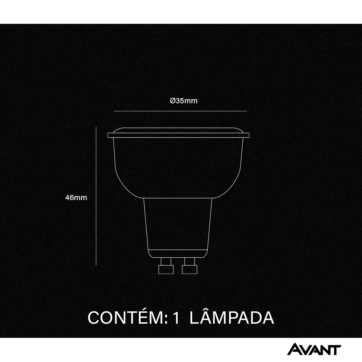 Lâmpada Led Dicróica MR11 4w 4000k Branco Neutro GU10 IP20 Bivolt Branco Avant