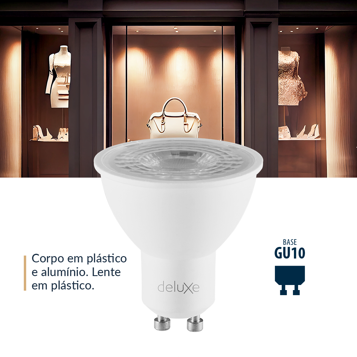 Lâmpada Led Dicróica MR16 8w 6500k Branco Frio GU10 IP20 Bivolt Branco Avant