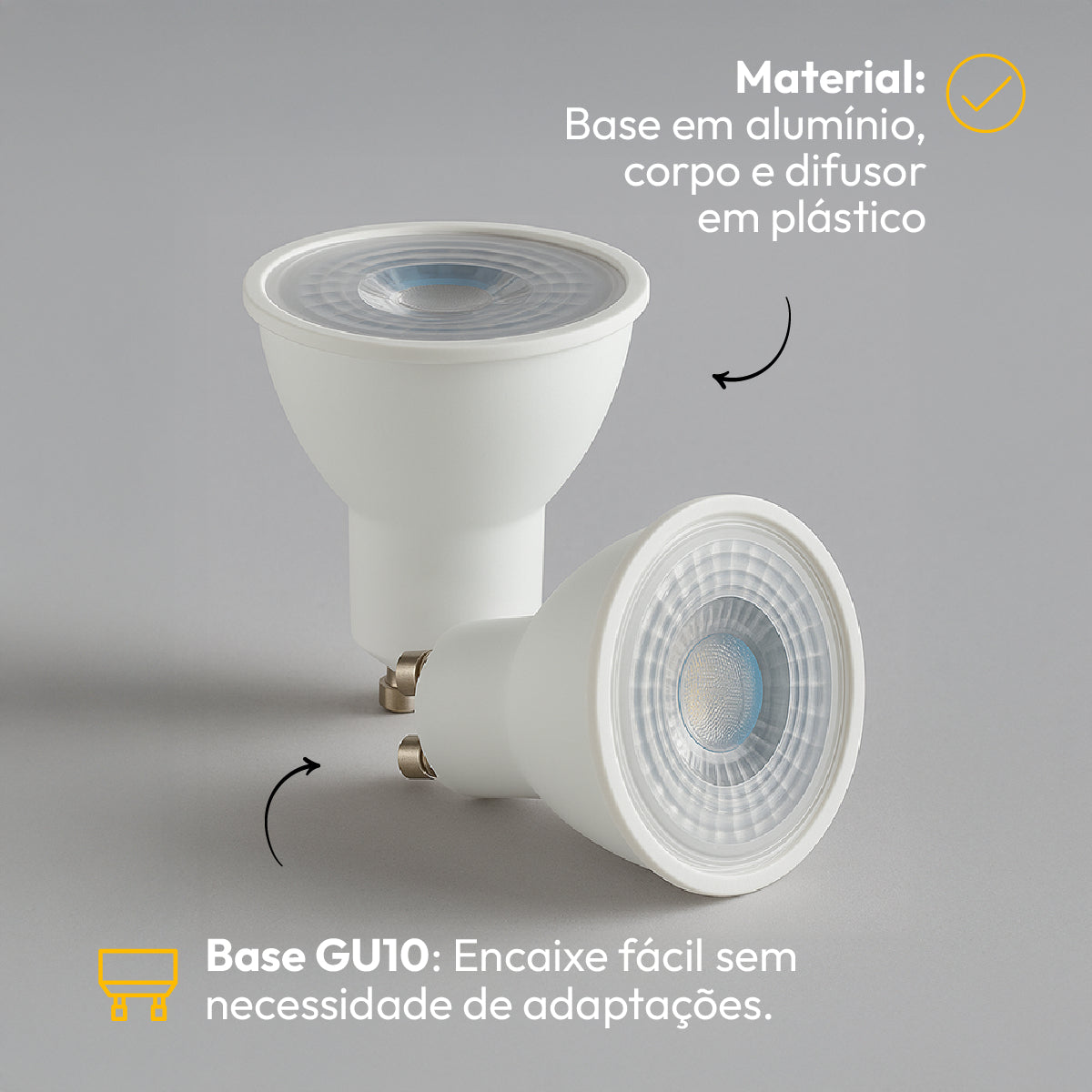 Lampada Led Dicróica Mr16 4,8w 3000k Branco Alut By Avant