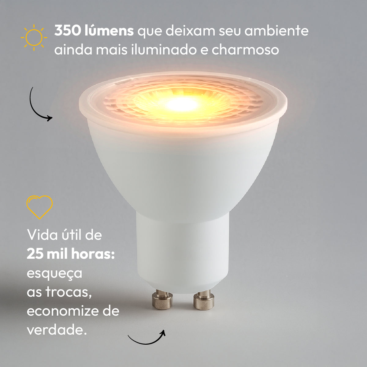 Lampada Led Dicróica Mr16 4,8w 3000k Branco Alut By Avant