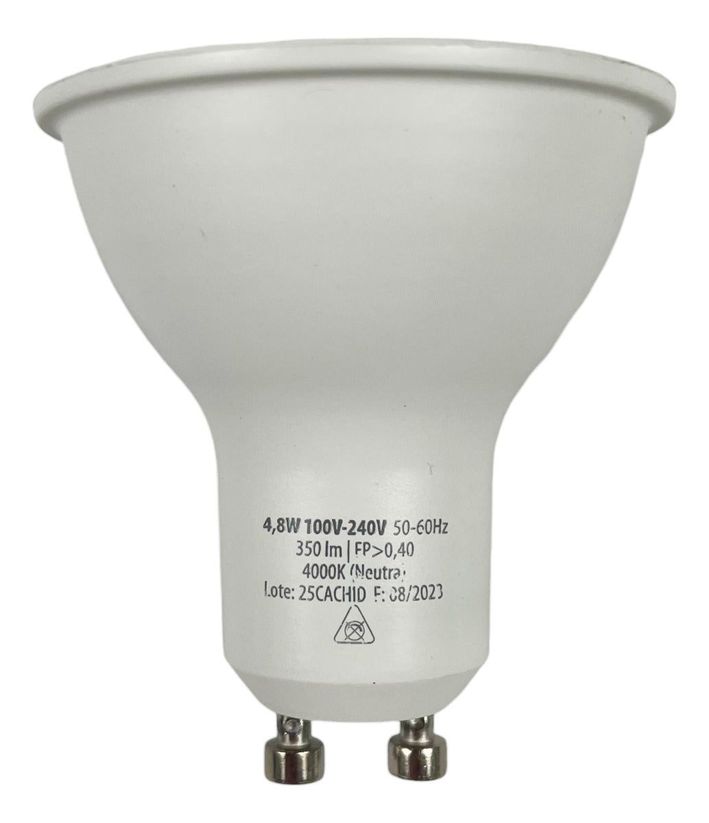 Lampada Led Dicróica MR16 4,8w 4000k Branco Neutro GU10 Bivolt Preto Deluxe