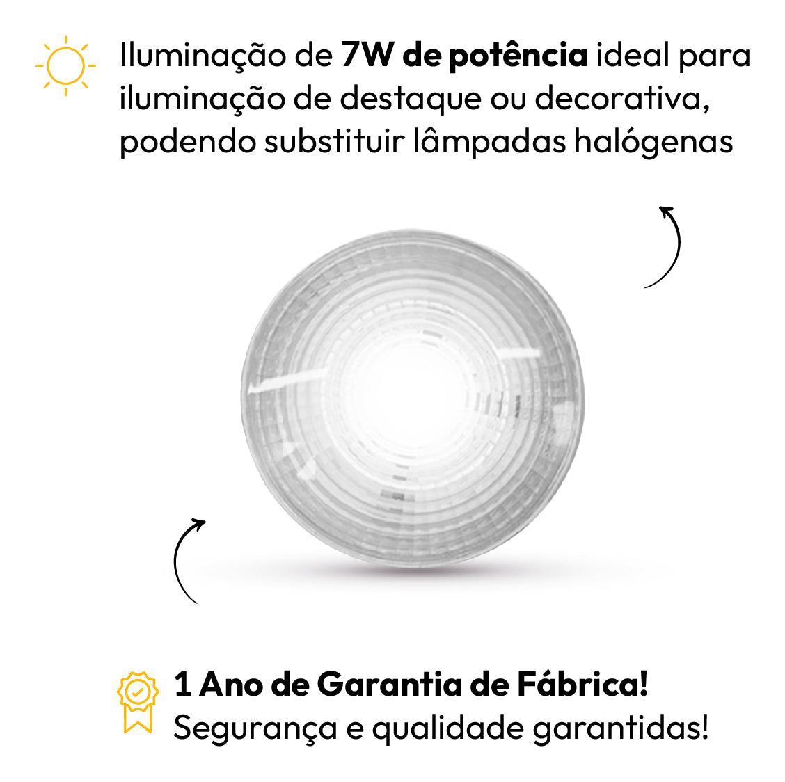 Lampada Led Par20 7w 4000k Branco Neutro E27 110v/220v Branco Cod: 919080876 Deluxe By Avant