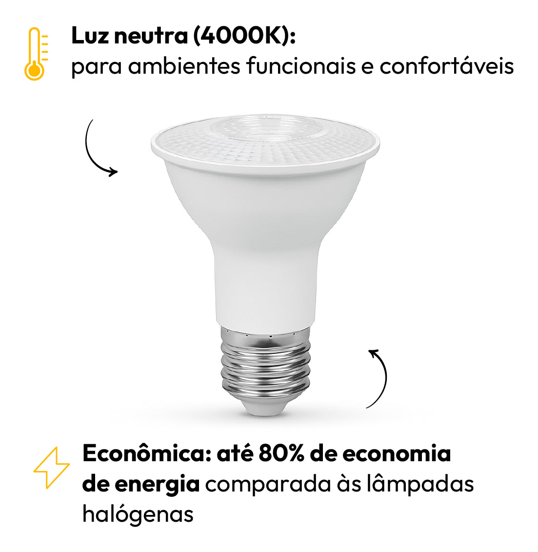 Lampada Led Par20 7w 4000k Branco Neutro E27 110v/220v Branco Cod: 919080876 Deluxe By Avant
