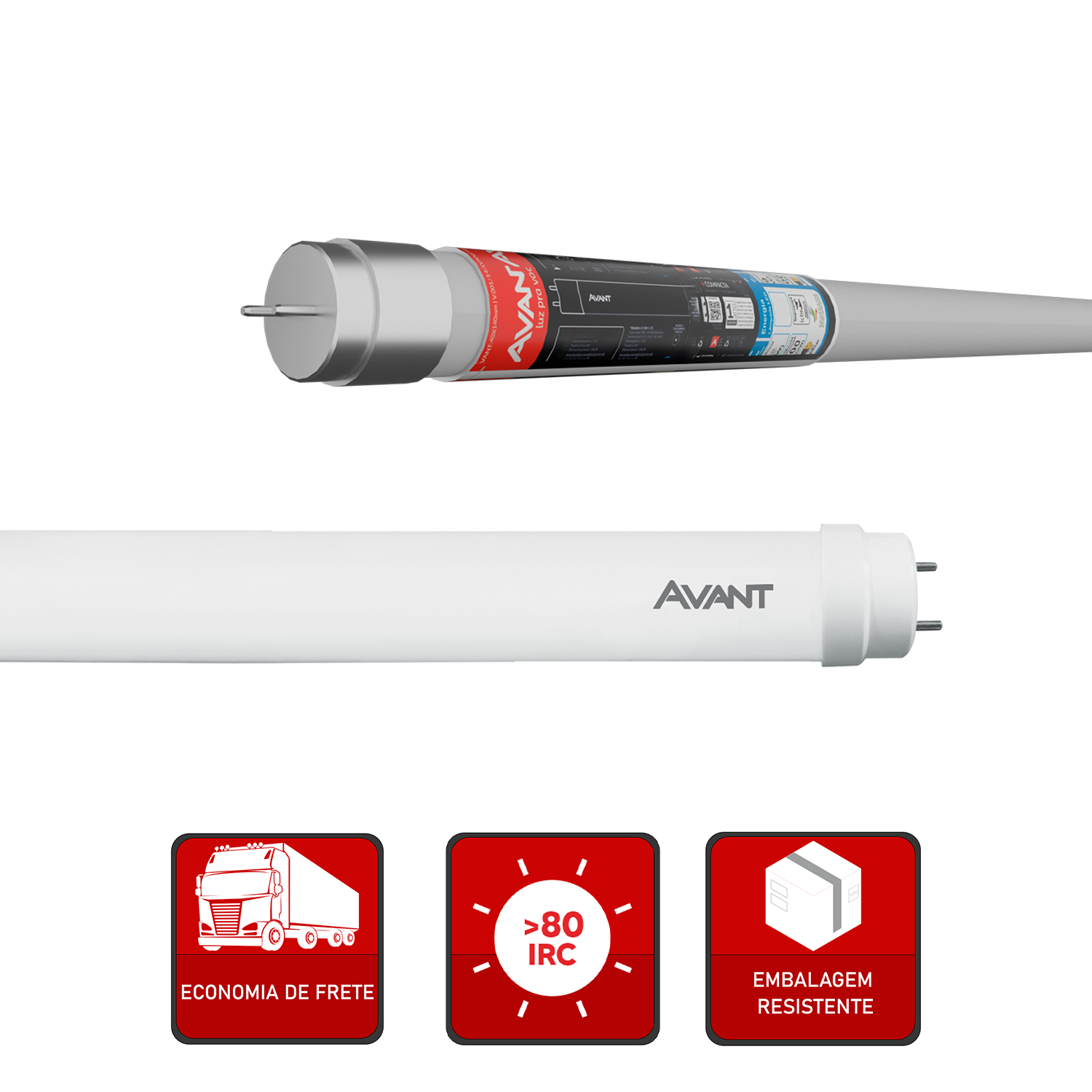 Lampada Led Tubular T8 40w 4000K Branco Neutro Bivolt Branco Avant