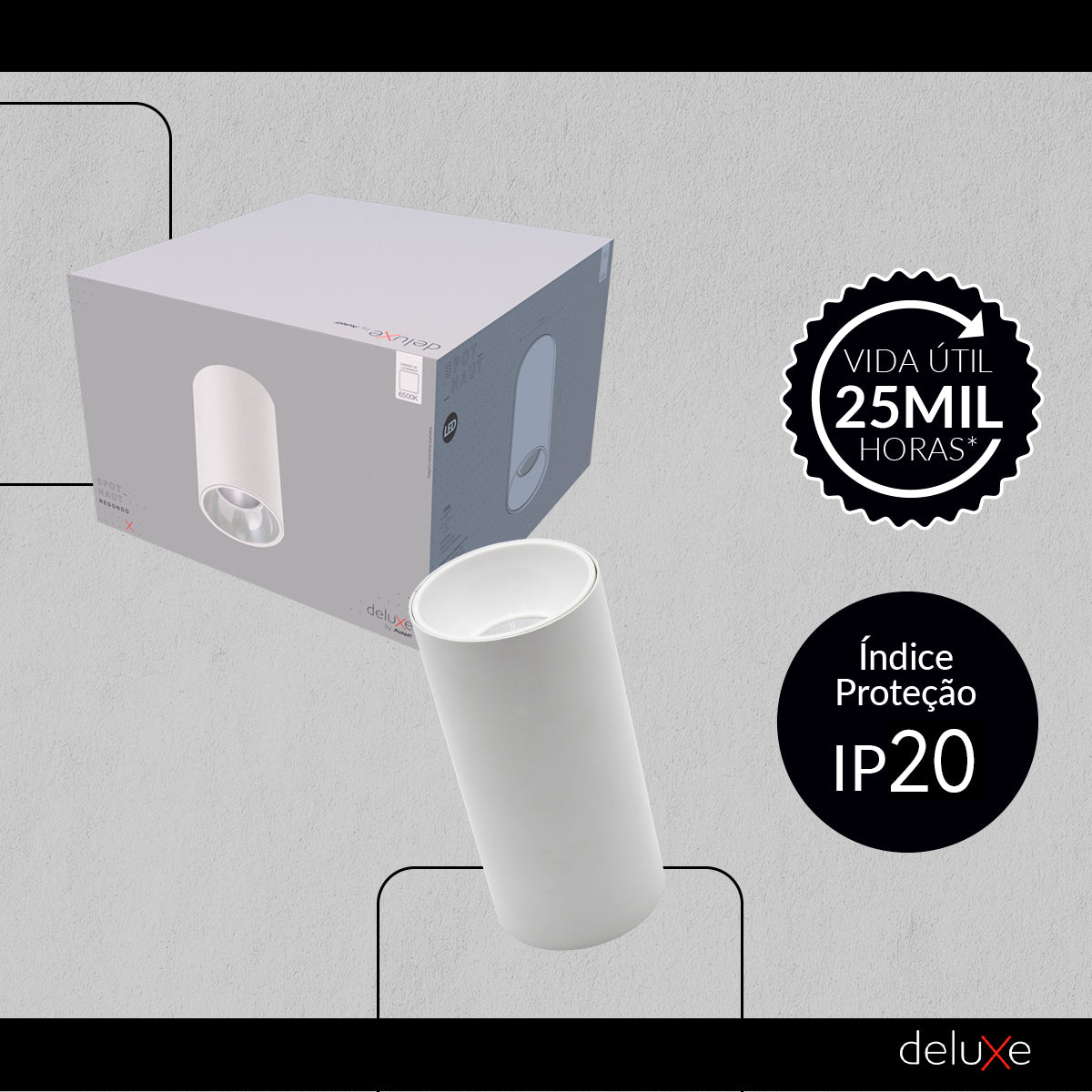 Spot Led Haut Redondo 12w 6500k Branco Frio IP20 Bivolt Branco Avant