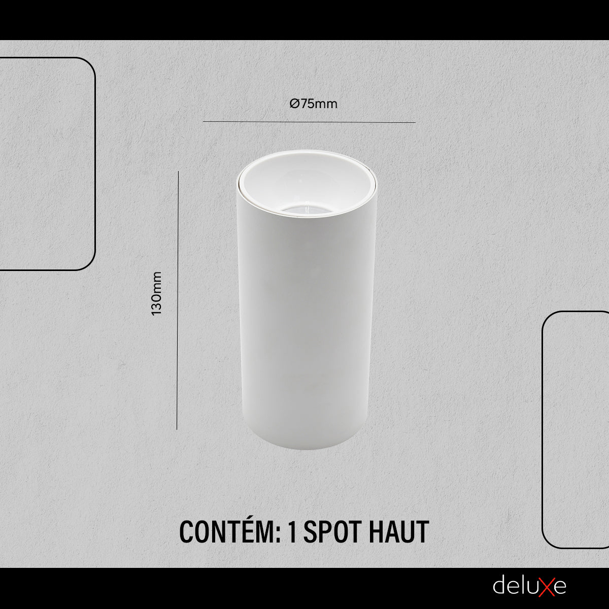 Spot Led Haut Redondo 12w 6500k Branco Frio IP20 Bivolt Branco Avant