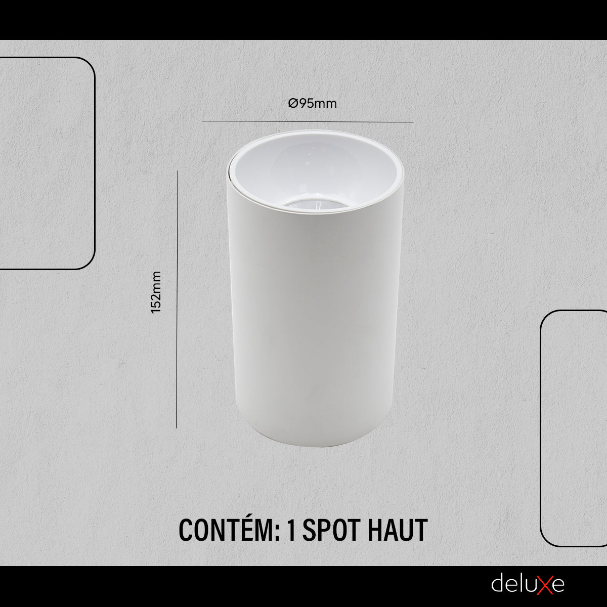 Spot Led Haut Redondo 20w 6500k Branco Frio IP20 Bivolt Branco Avant