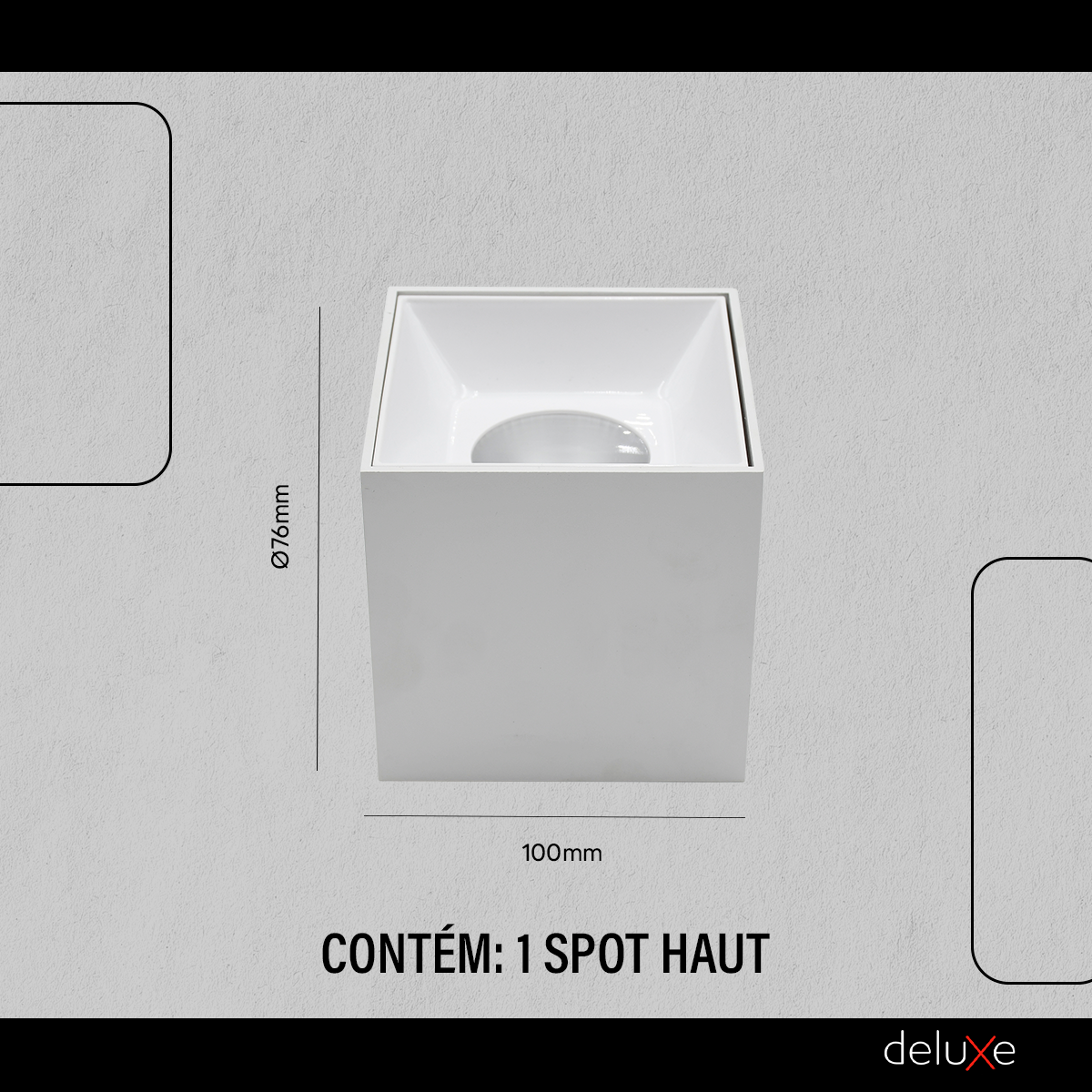 Spot Led Haut Quadrado 12w 2700k Branco Quente Bivolt Quadrado Branco Avant