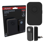Campainha Digital Sem Fio Tomada Bivolt IP20 Preto Avant