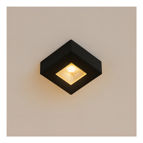Spot Led Authentic Quadrado 5w 2700k Branco Quente IP20 BIvolt Preto Avant