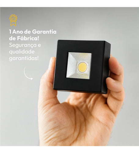 Spot Led Authentic Quadrado 5w 4000k Branco Neutro IP20 BIvolt Preto Avant