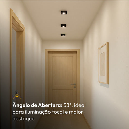 Spot Led Authentic Quadrado 5w 4000k Branco Neutro IP20 BIvolt Preto Avant