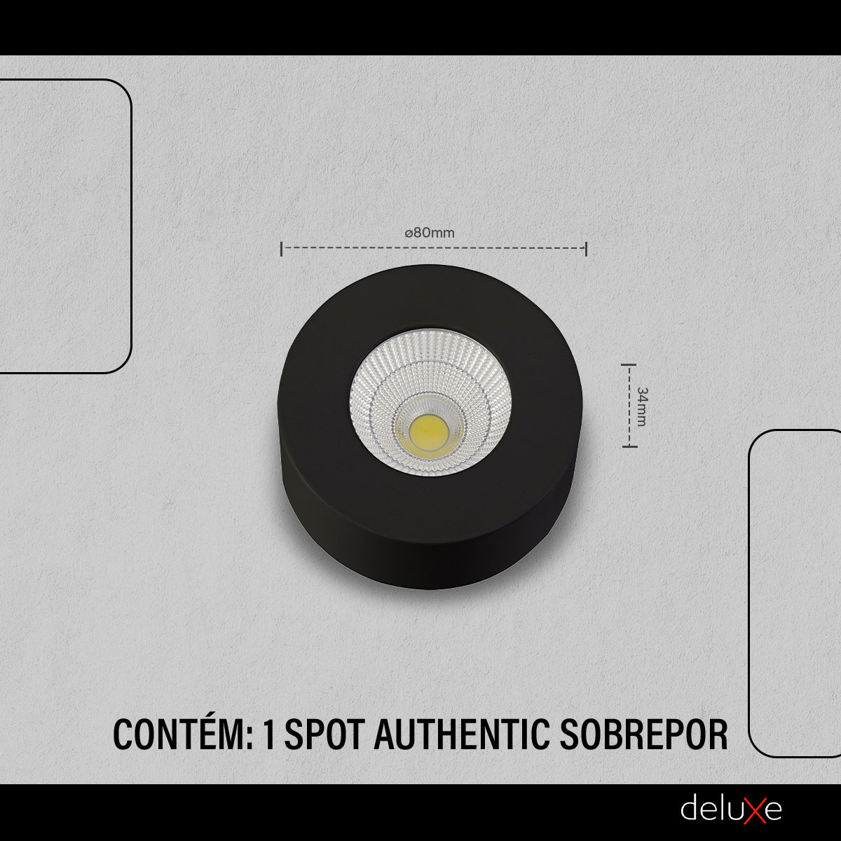 Spot Led Authentic Redondo 5w 6500k Branco Frio IP20 BIvolt Preto Avant