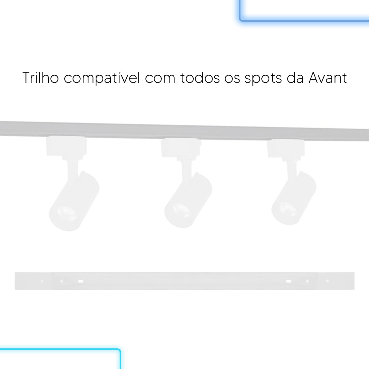 Trilho Eletrificado Authentic 1 Metro IP20 Bivolt Branco Avant