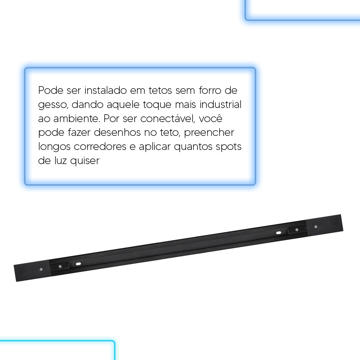Trilho Eletrificado Authentic 1 Metro IP20 Bivolt Preto Avant