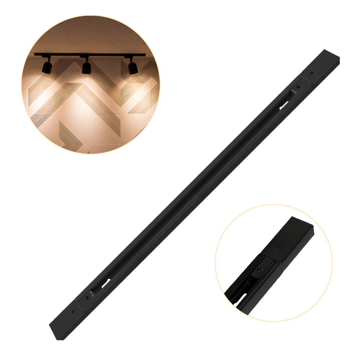 Trilho Eletrificado Authentic 1 Metro IP20 Bivolt Preto Avant