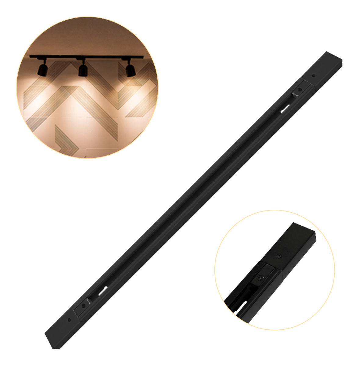 Trilho Eletrificado Authentic 2 Metros IP20 Bivolt Preto Avant