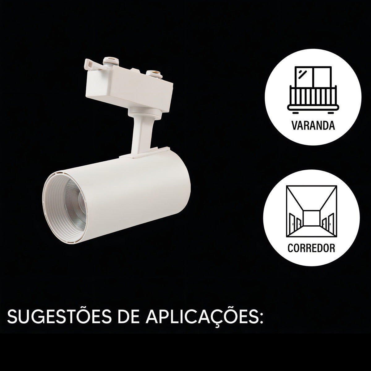 Spot Led Para Trilho Authentic T1 7w 6500k Branco Frio Bivolt Branco Avant