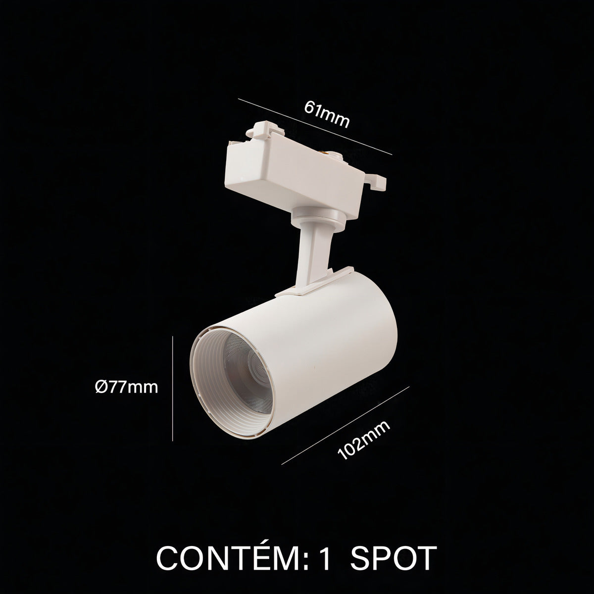 Spot Led Para Trilho Authentic T1 7w 6500k Branco Frio Bivolt Branco Avant