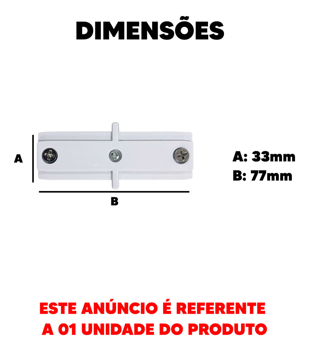 Junção De Trilho Reto Authentic IP20 Branco Avant