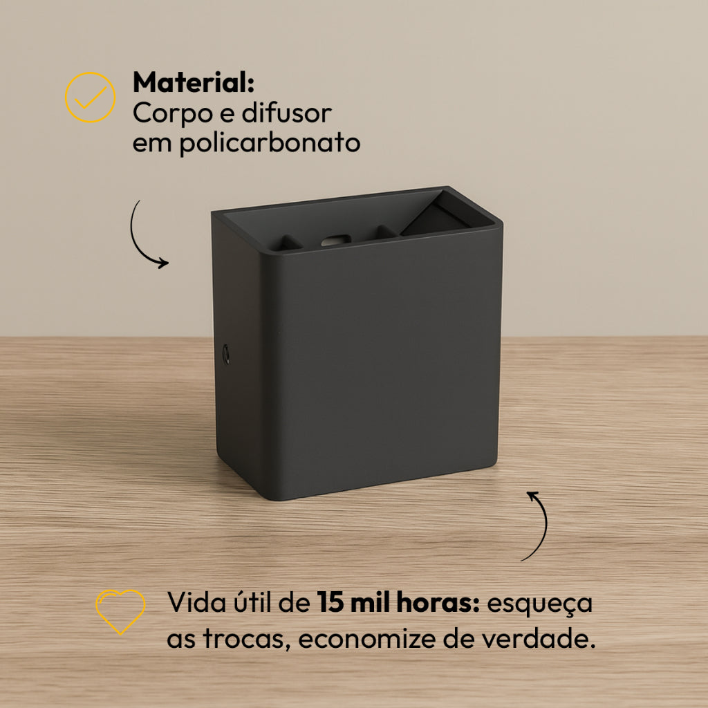 Arandela Led Versati Duplo Facho 4W 3000k Branco Quente Bivolt IP65 Preto Avant