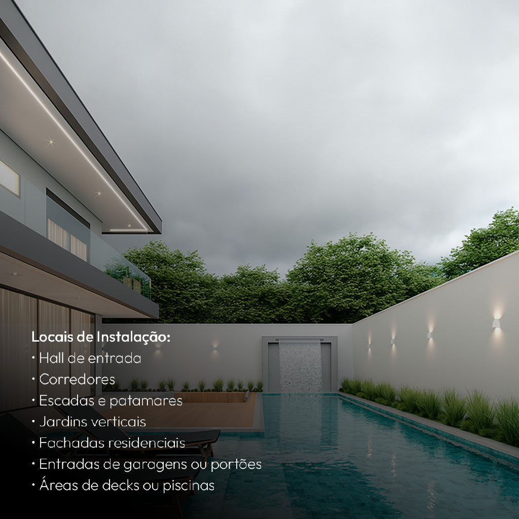 Arandela Led Versati Duplo Facho 4W 3000k Branco Quente Bivolt IP65 Branco Avant
