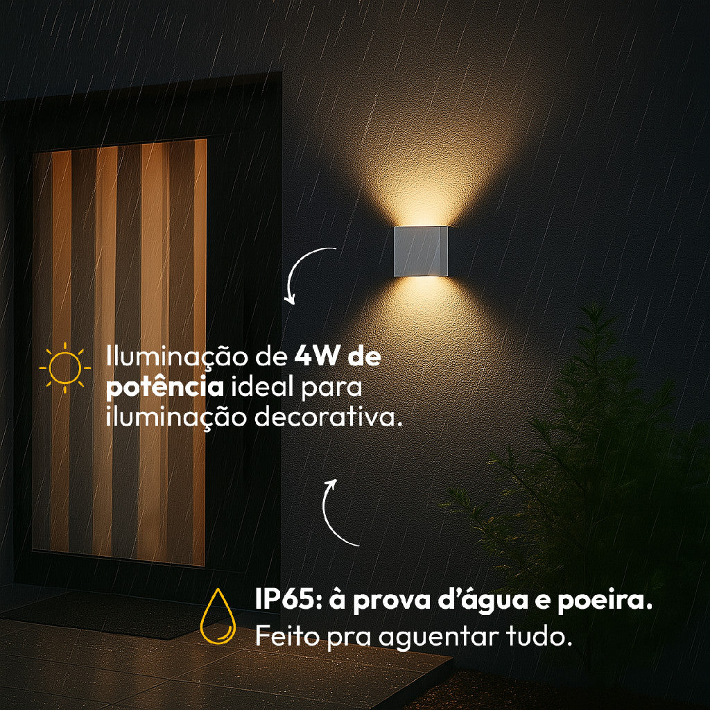 Arandela Led Versati Duplo Facho 4W 3000k Branco Quente Bivolt IP65 Branco Avant