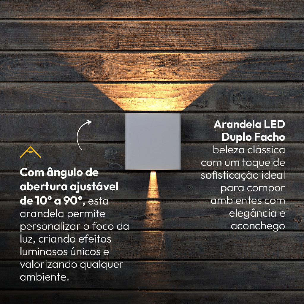 Arandela Led Versati Duplo Facho 4W 3000k Branco Quente Bivolt IP65 Branco Avant