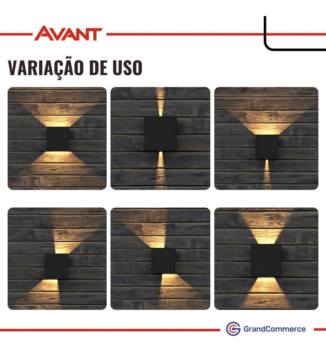 Arandela Led Versati Duplo Facho 4W 3000k Branco Quente Bivolt IP65 Café Avant