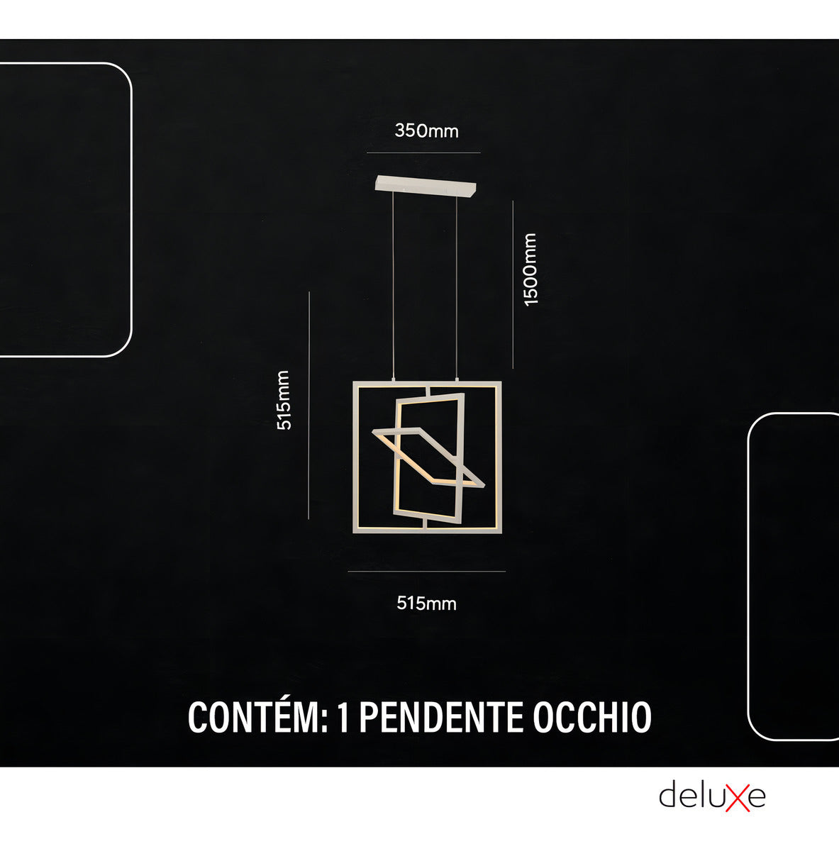 Luminaria Pendente Led Occhio 36w 2700k Branco Deluxe