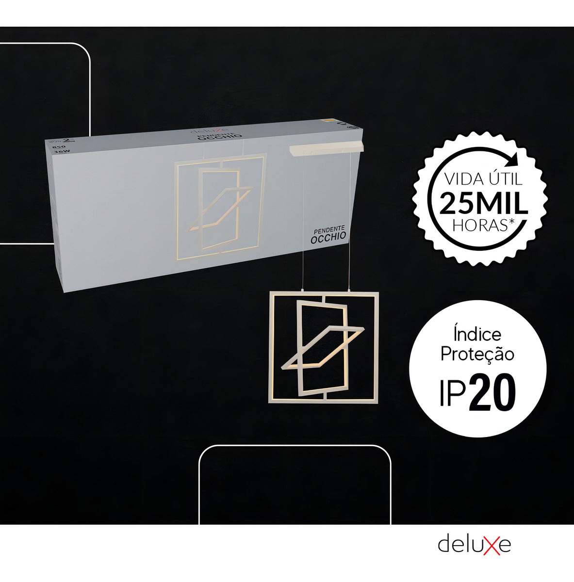 Luminaria Pendente Led Occhio 36w 2700k Branco Deluxe
