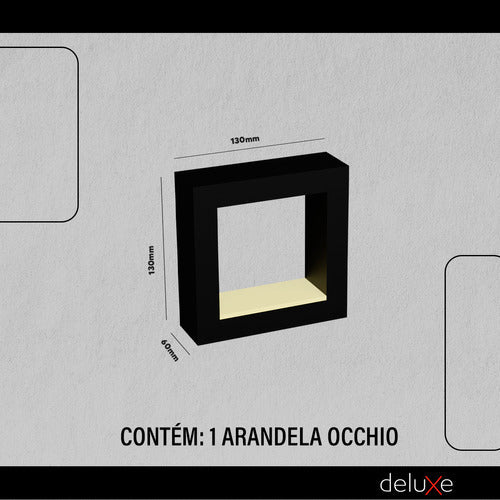 Arandela Interna Parede Led Occhio 7w Ip20 2700k Deluxe Cor Preto Luz Branco Quente 912205870 127/220v