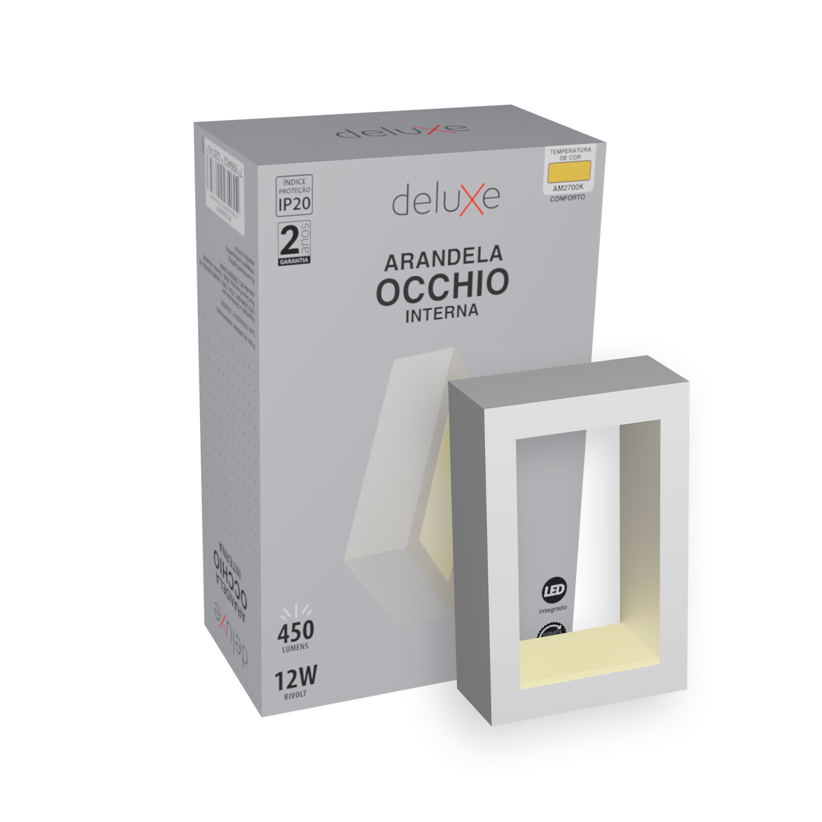 Arandela Led Occhio 12w 2700k Branco Quente Bivolt Branco Deluxe