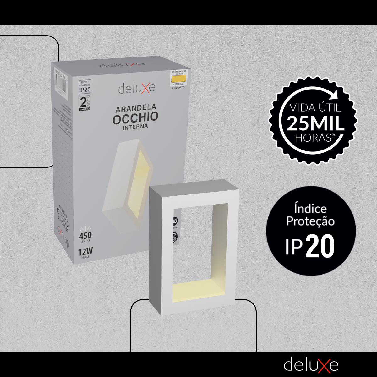 Arandela Led Occhio 12w 2700k Branco Quente Bivolt Branco Deluxe