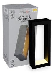 Arandela Led Interna Occhio 17w 2700k Bivolt Preto Deluxe