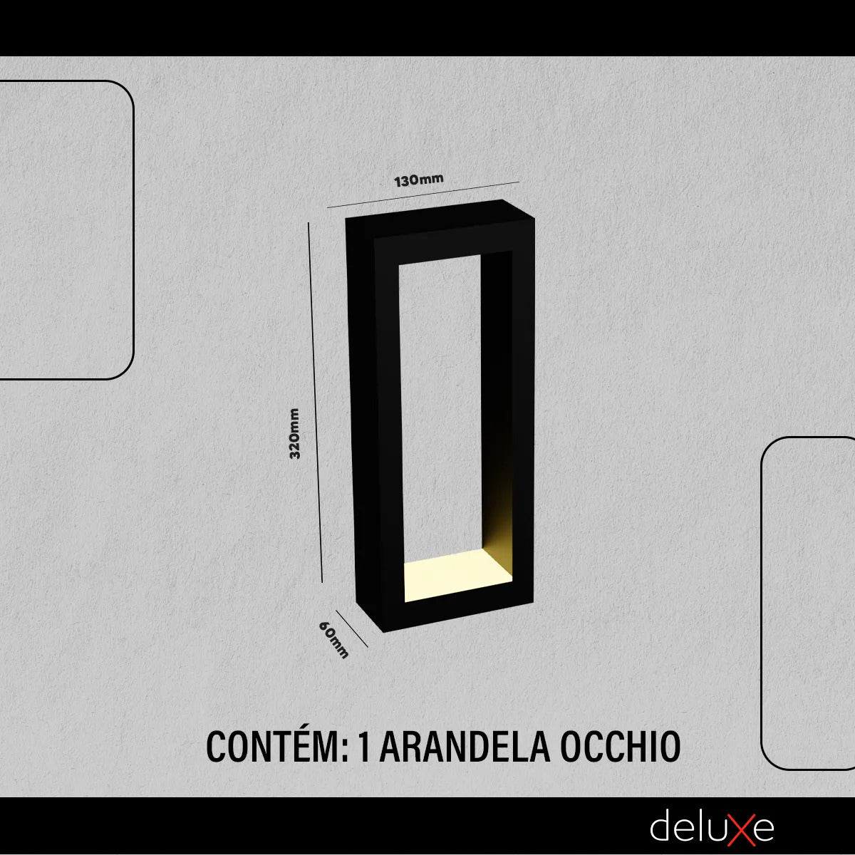 Arandela Led Interna Occhio 17w 2700k Bivolt Preto Deluxe