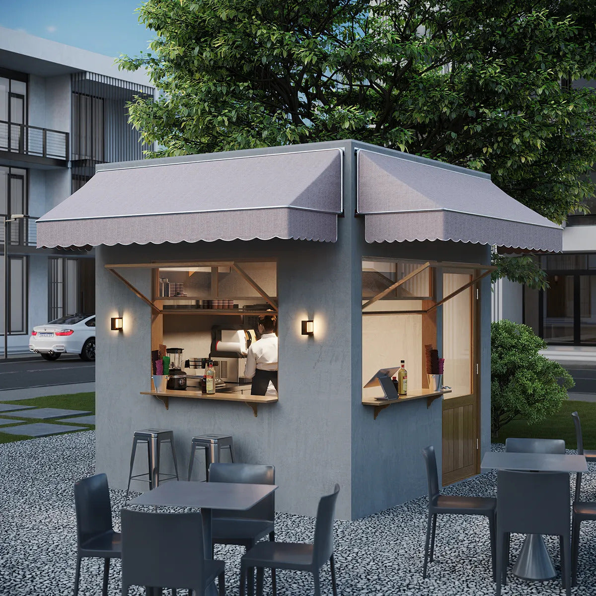 Arandela Led Interna Occhio 17w 2700k Bivolt Preto Deluxe