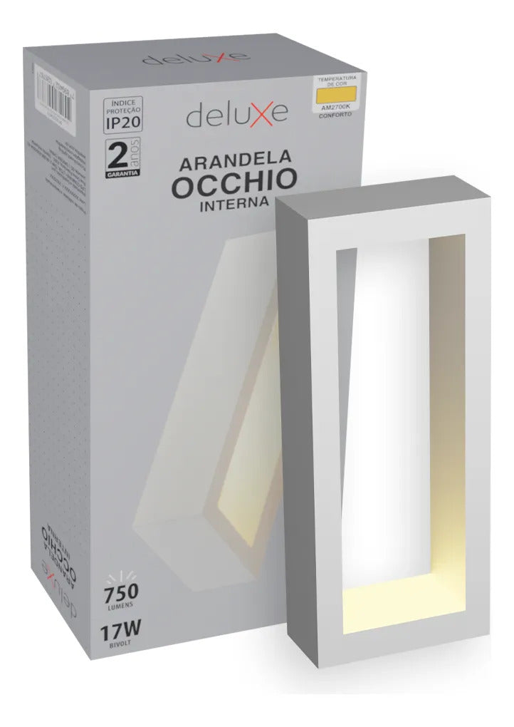 Arandela Led Interna Occhio 17w 2700k Bivolt Branco Deluxe