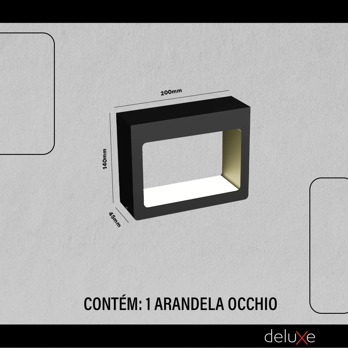 Arandela Led Externa Occhio 12w 2700k Bivolt Preto Deluxe