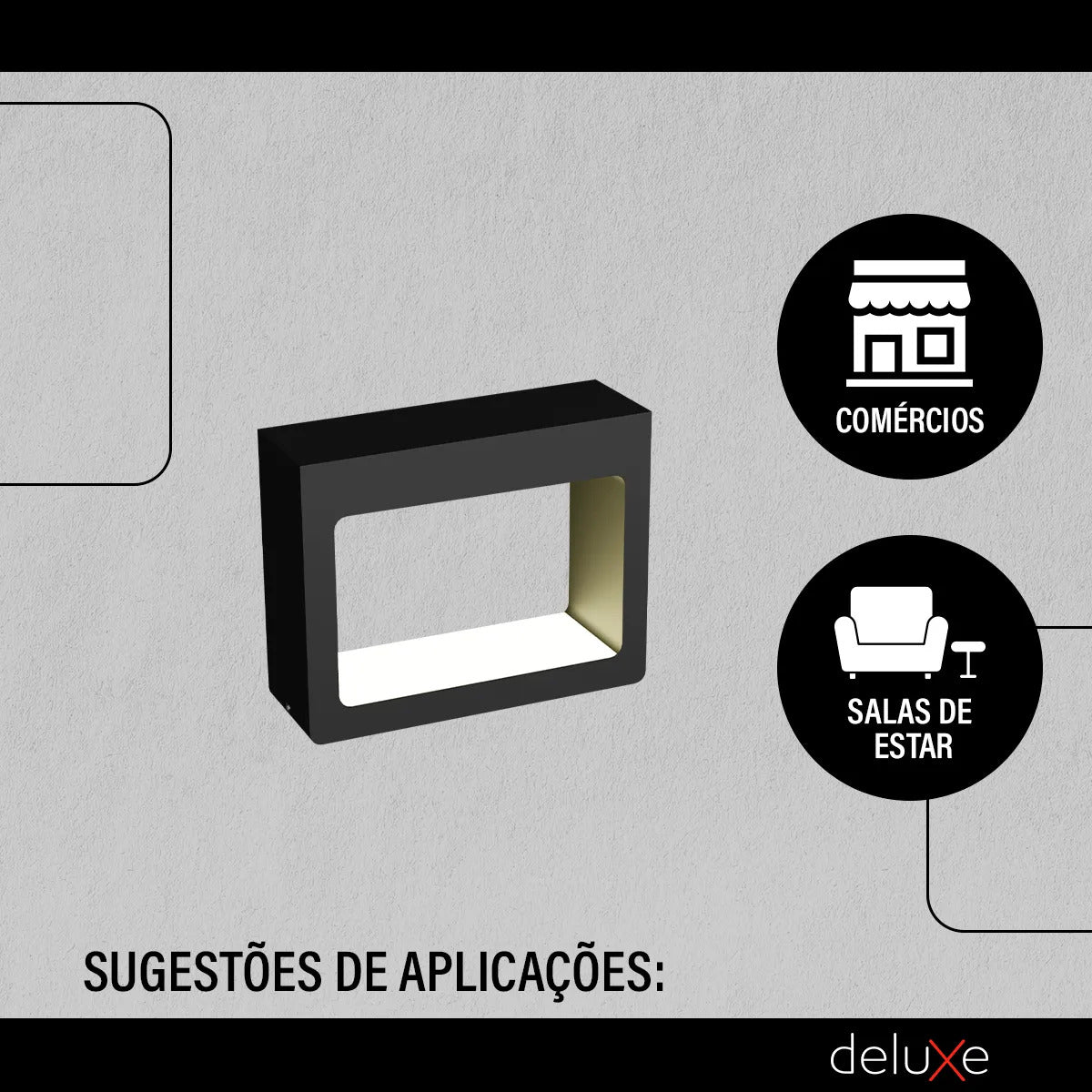 Arandela Led Externa Occhio 12w 2700k Bivolt Preto Deluxe