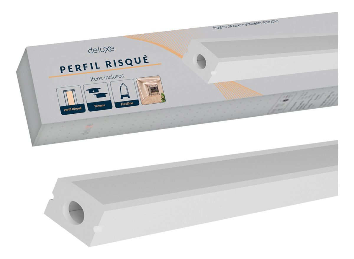 Perfil Barra Risqué Slat Sobrepor 17x15mm 2 Metros IP20 Branco Avant