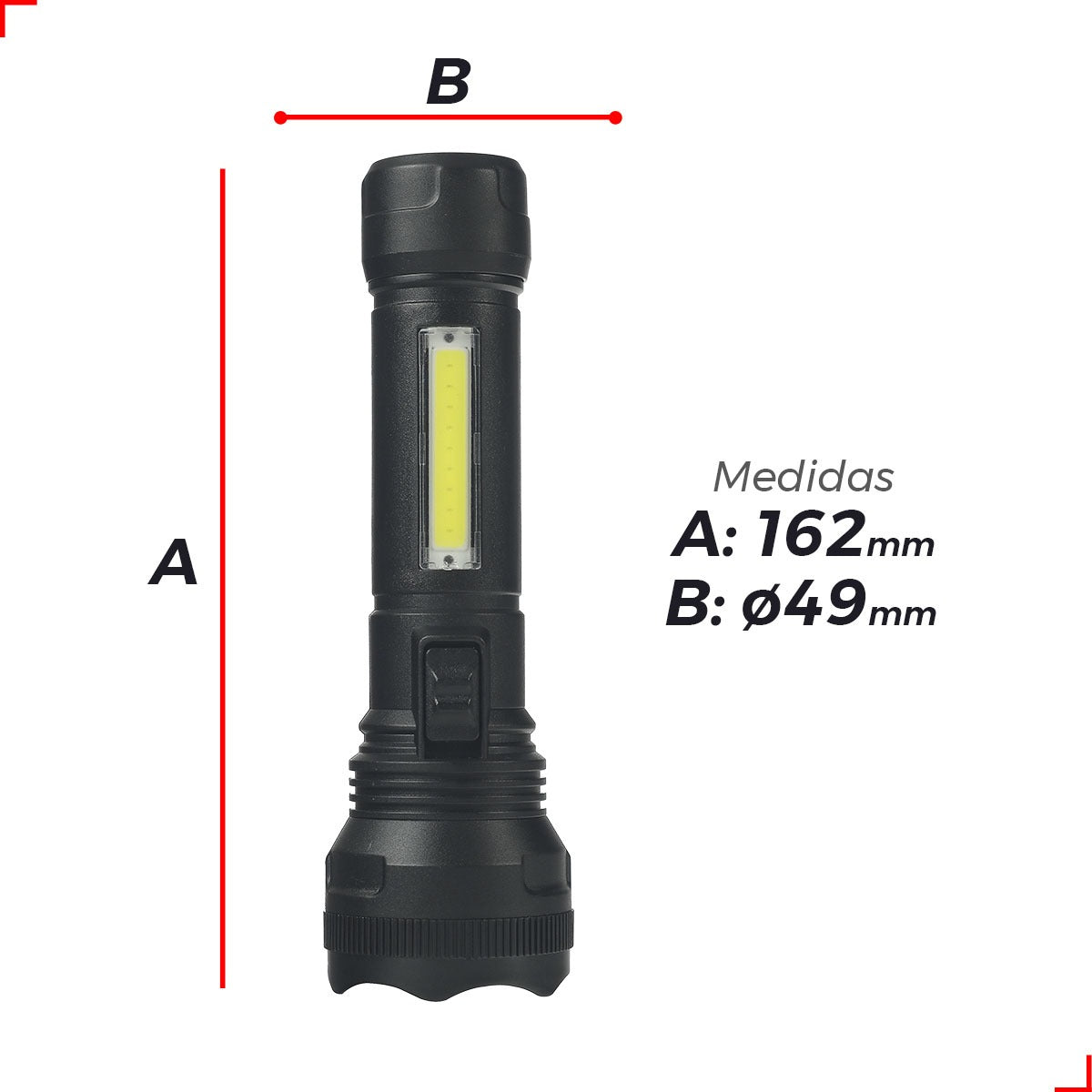 Lanterna Led Adventure Recarregável 3w 6500k Branco Frio IP20 Bivolt Preto Avant Use