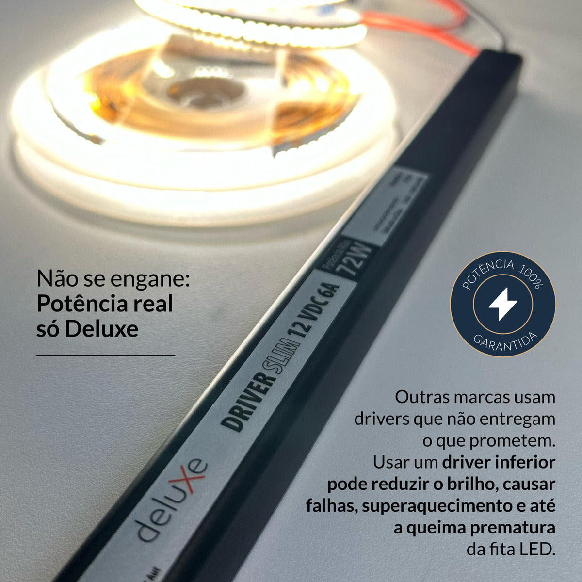 Fonte Driver Slim Fita Led 72w 12v 6A IP20 Bivolt Preto Avant