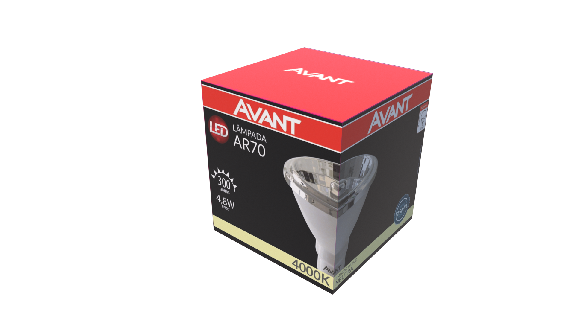 Lâmpada Led Ar70 4.8w 4000k Branco Neutro GU10 IP20 Bivolt Branco Avant