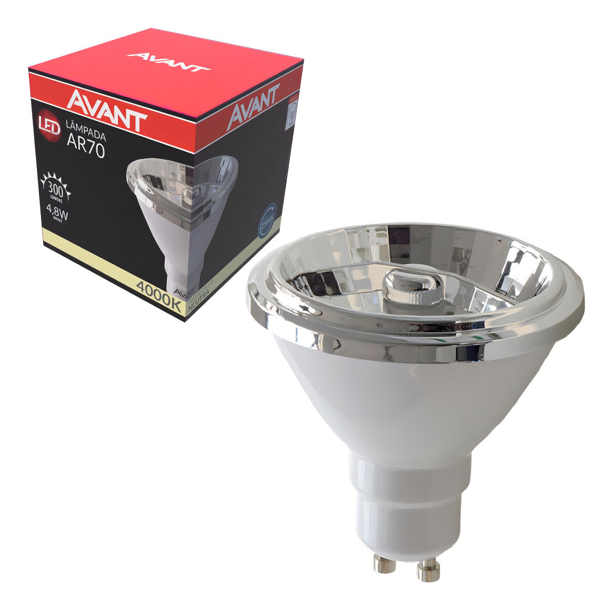 Lâmpada Led Ar70 4.8w 4000k Branco Neutro Gu10 IP20 Bivolt Branco Avant