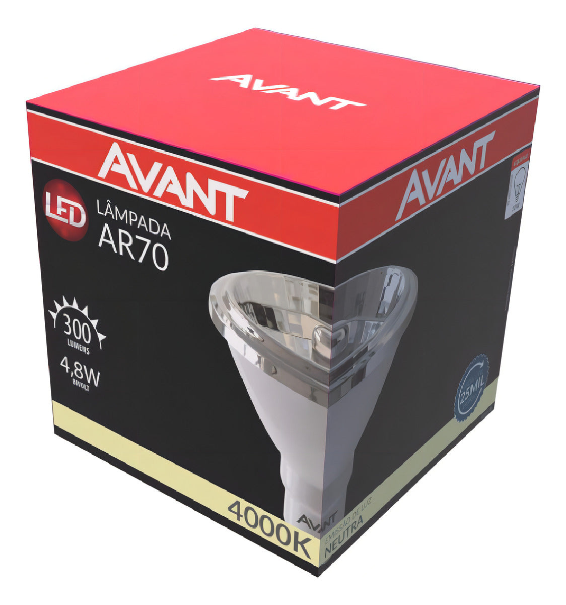 Lâmpada Led Ar70 4.8w 4000k Branco Neutro Gu10 IP20 Bivolt Branco Avant