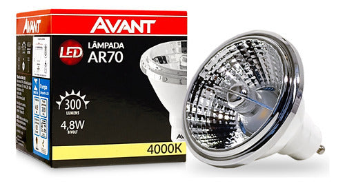 Lâmpada Led Ar70 4.8w 4000k Branco Neutro Gu10 IP20 Bivolt Branco Avant