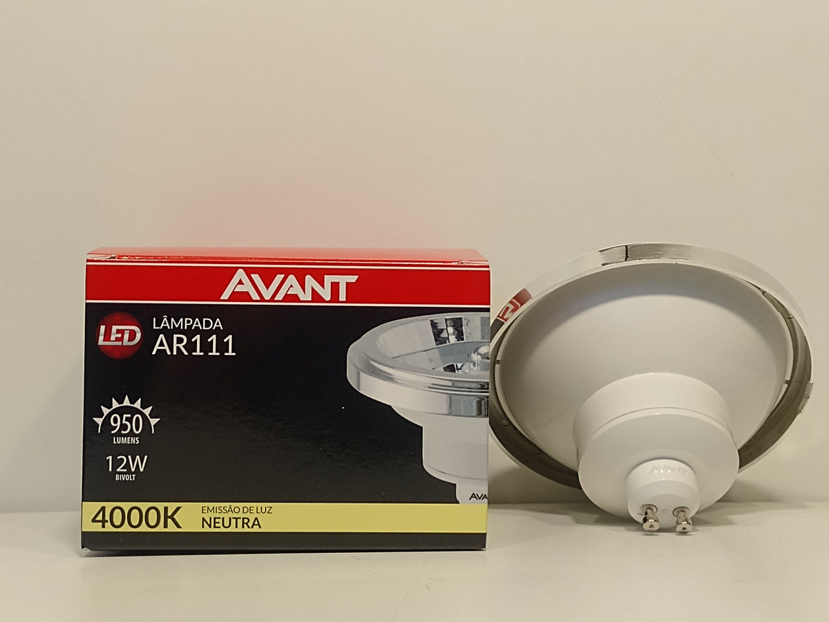 Lâmpada Ar111 12w 4000k Branco Neutro Gu10 IP20 Bivolt Branco Avant