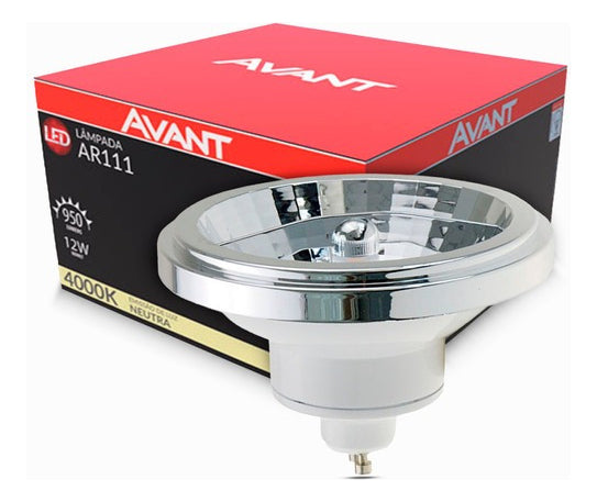 Lâmpada Ar111 12w 4000k Branco Neutro Gu10 IP20 Bivolt Branco Avant